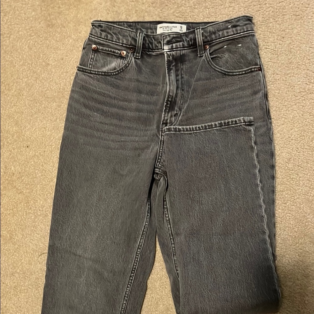 Gray Straight-Leg Jeans
